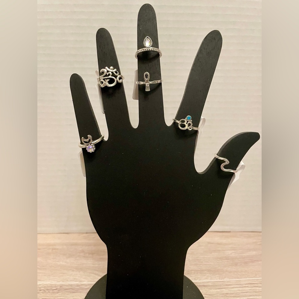 6pc Silver Spirited Set Fashion Ring Bundle NWT